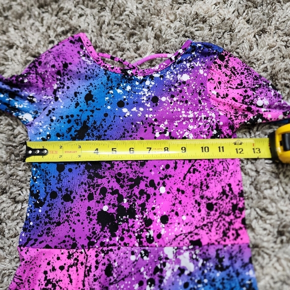 NWT Pixie Lane Long Sleeve Skater Dress - Magenta Teal Ombre Splatter Size 8 - Picture 7 of 7